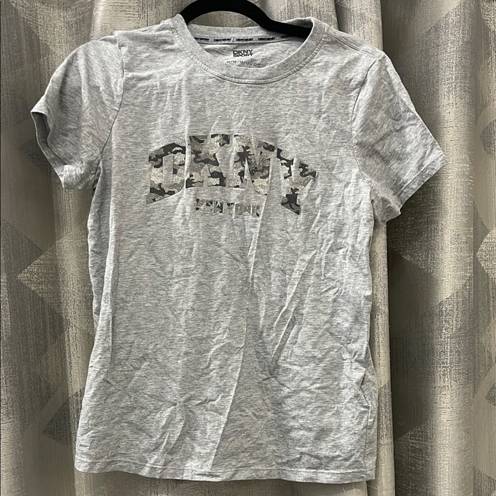 DKNY Light Gray Logo Tee NWOT